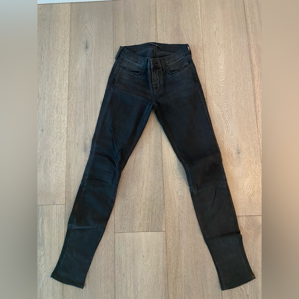 J brand skinny leather pieced jeans